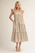 Floral Sweetheart Midi Dress
