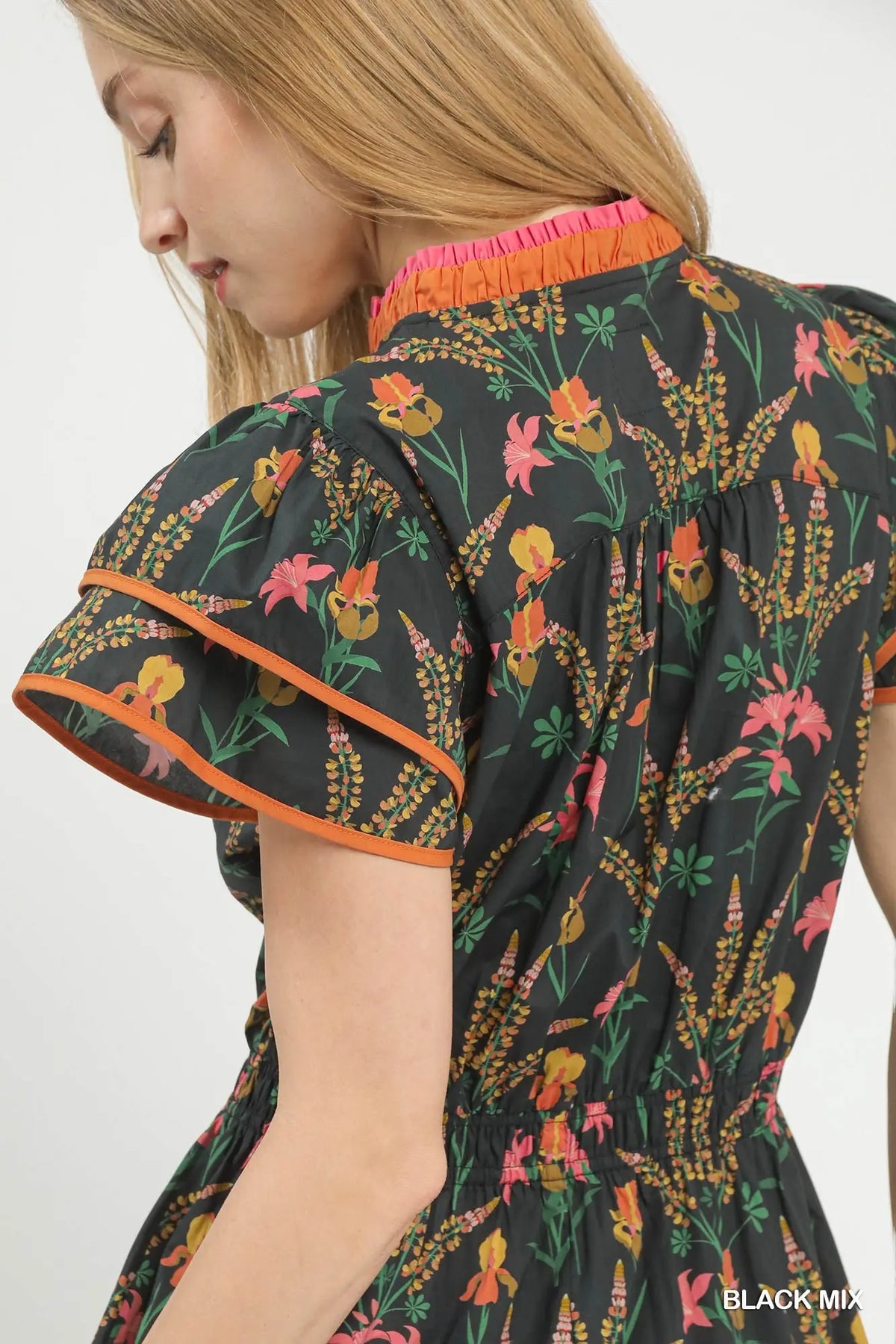 Black Floral Midi Dress