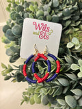 Red and Blue Drop Hoops