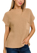 Mock Neck Sleeveless Sweater