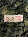 Pink Santa Studs