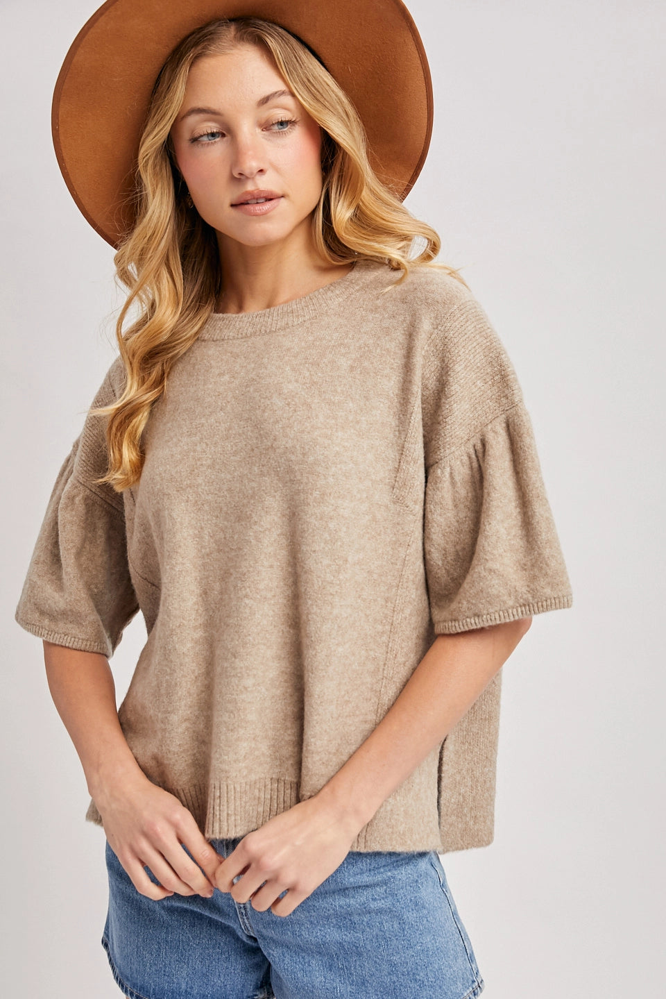Latte Knit Top