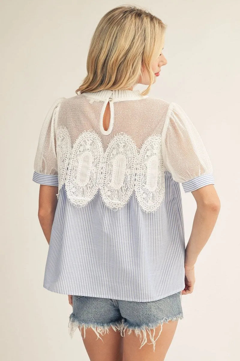 Lace Stripe Top