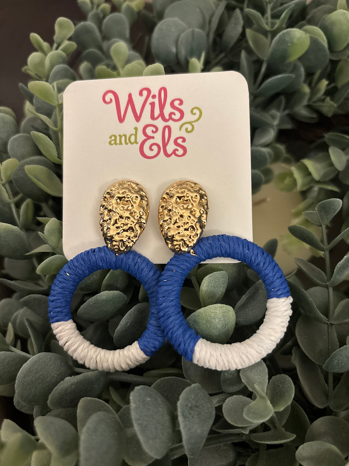 Blue and White Flat Hoops