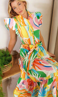Abstract Midi Dress