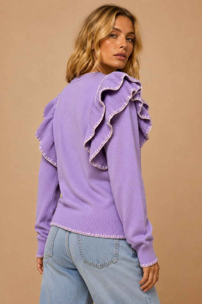 Purple Ruffled Top