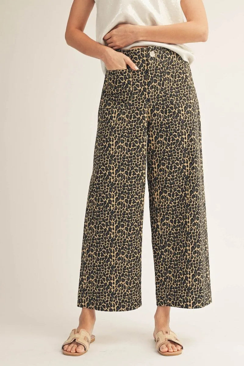 Leopard Wide Leg Pants