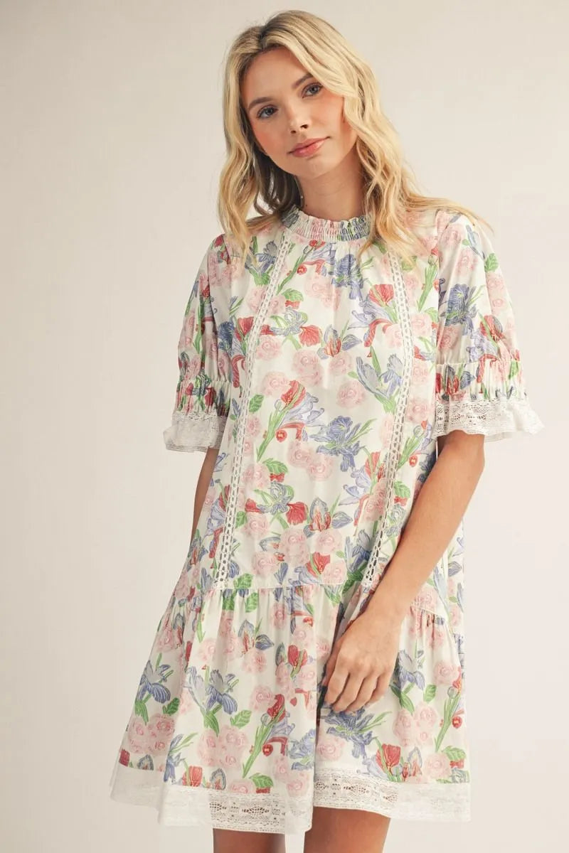Lacey Floral Mini Dress