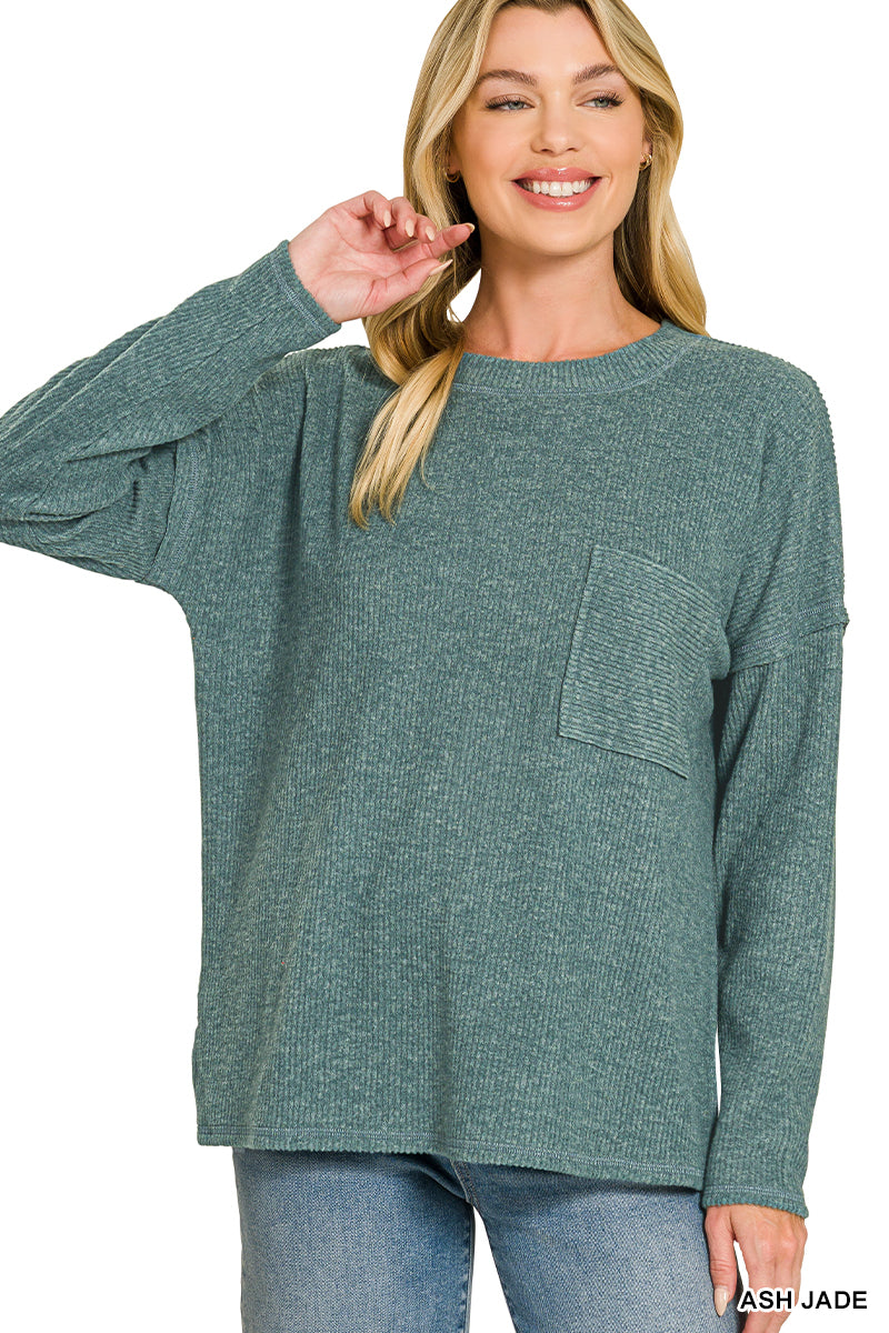Ash Jade Ribbed Sweater