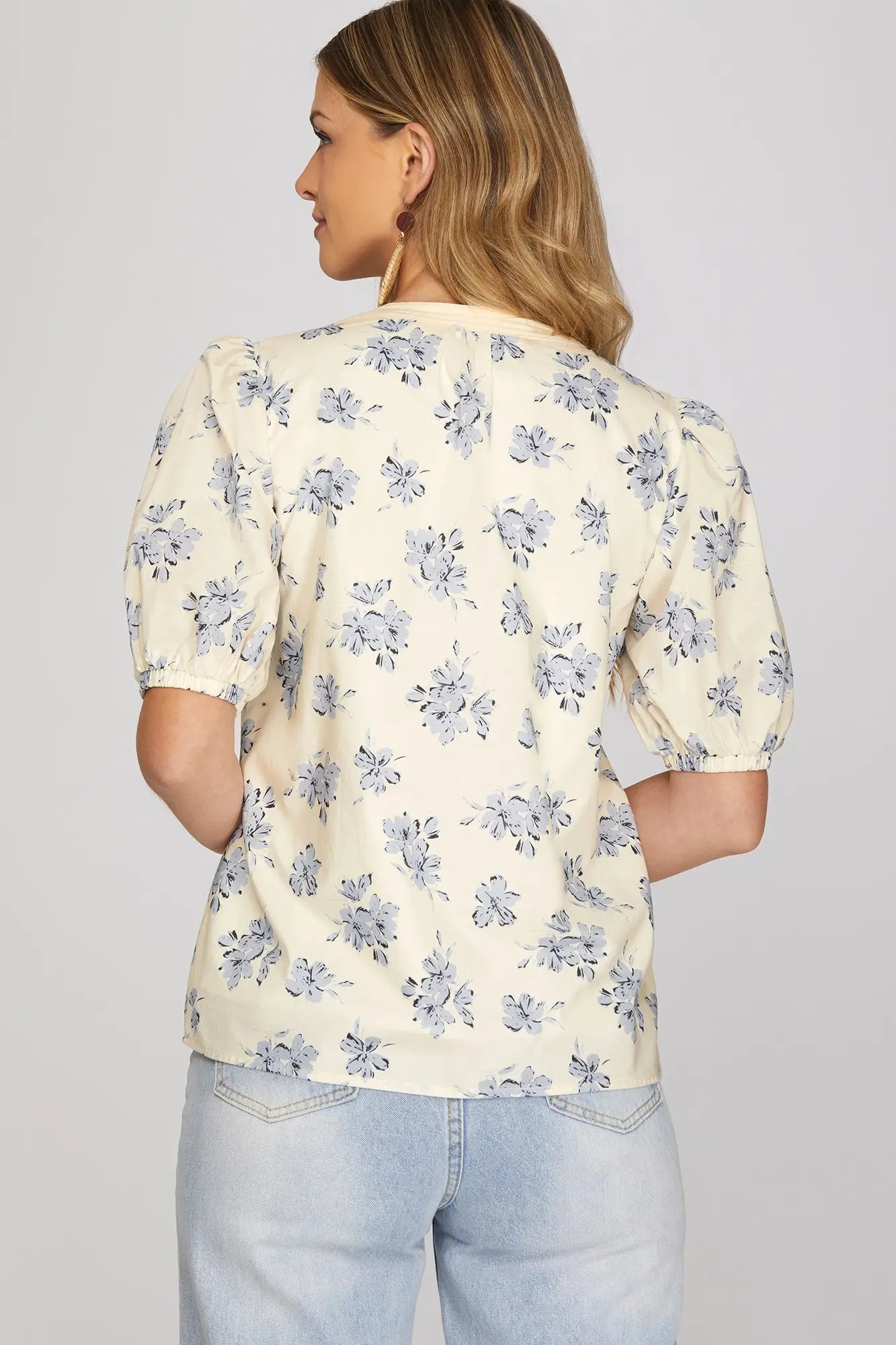 Dainty Blue Bouquet Top