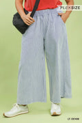 Curvy Striped Wide Leg Pants