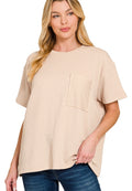 Zenana Ribbed Pocket Shirt