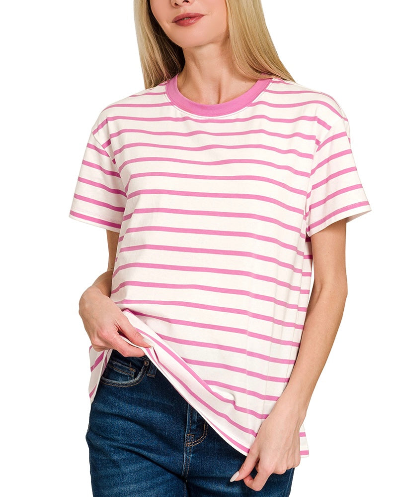 Candy Pink Striped Top