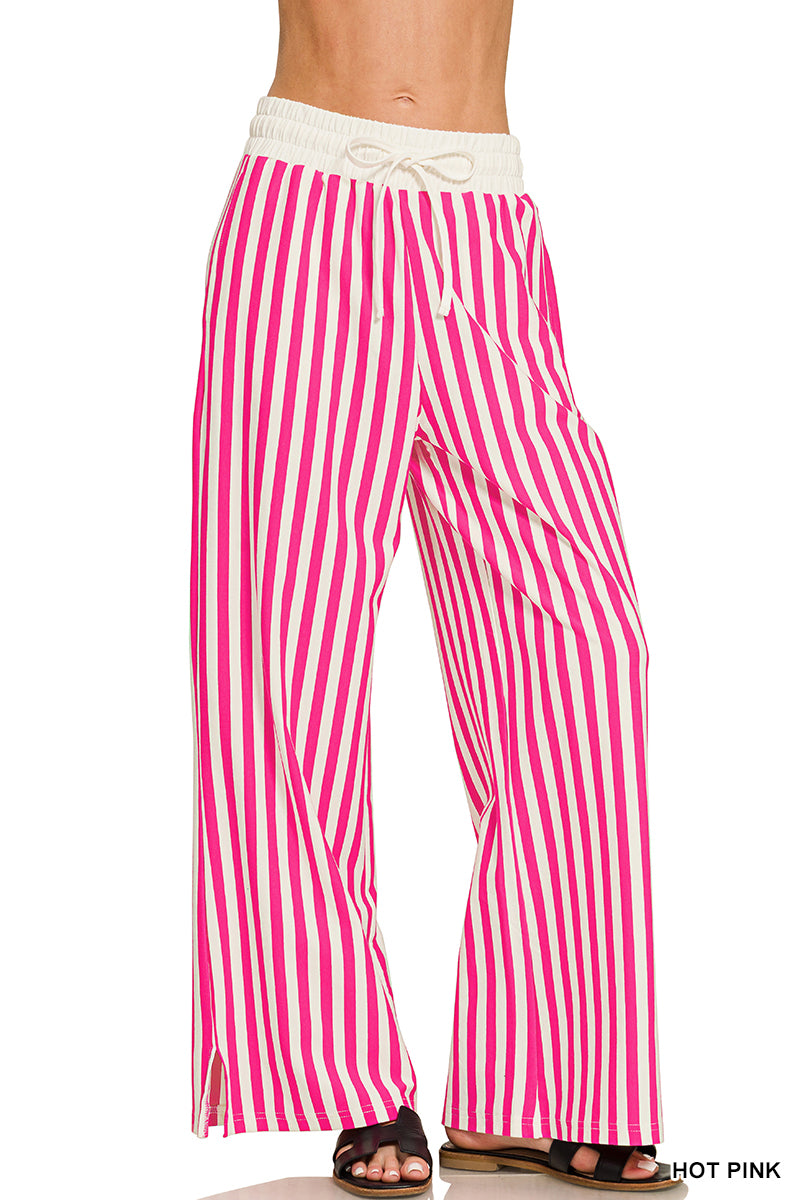 Hot Pink Striped Pants