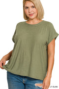 Curvy Olive Slub Tee