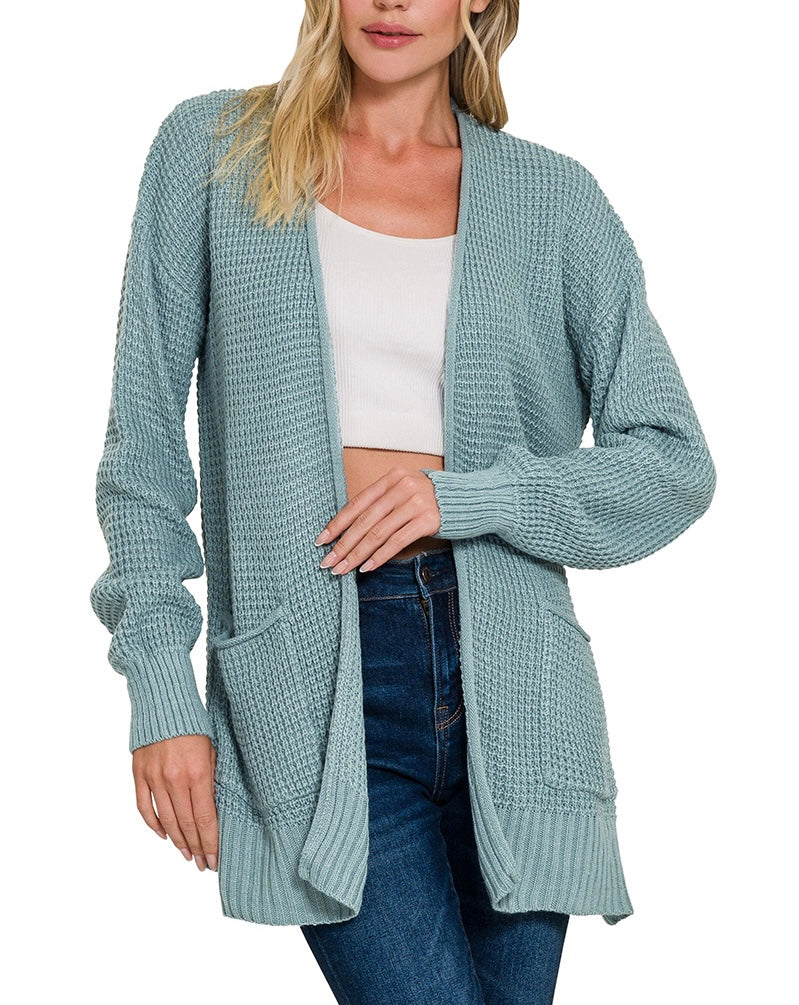 Mist Waffle Cardigan