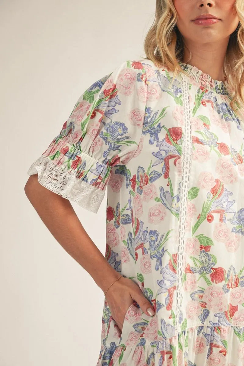 Lacey Floral Mini Dress