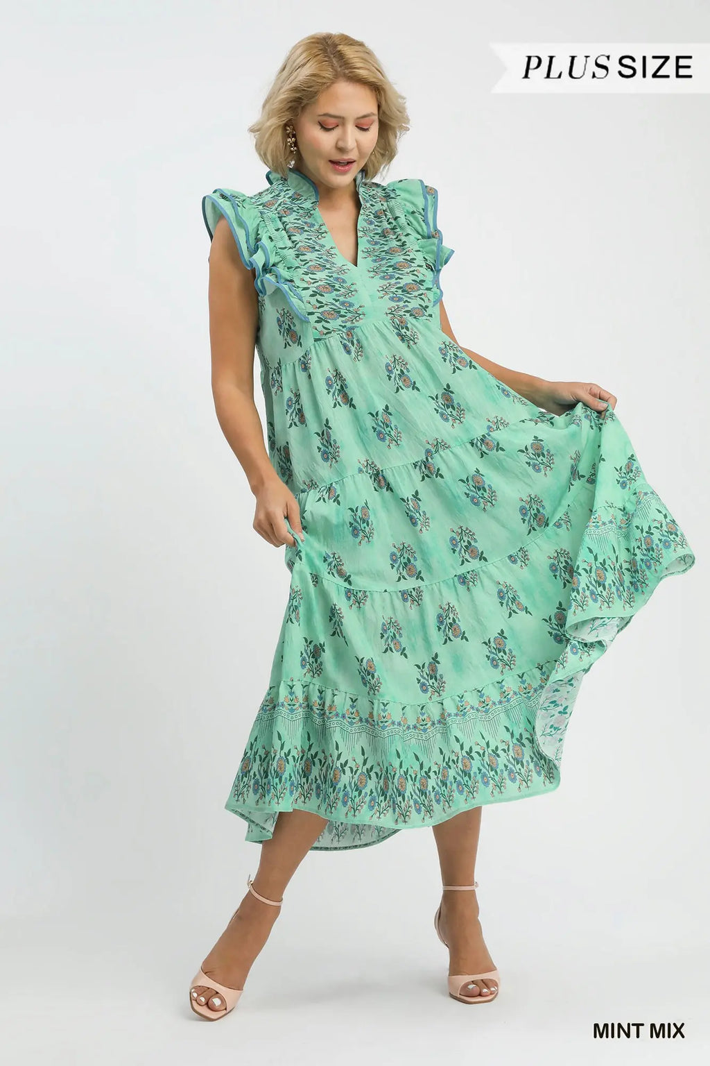 Curvy Boho Floral Midi