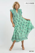 Curvy Boho Floral Midi