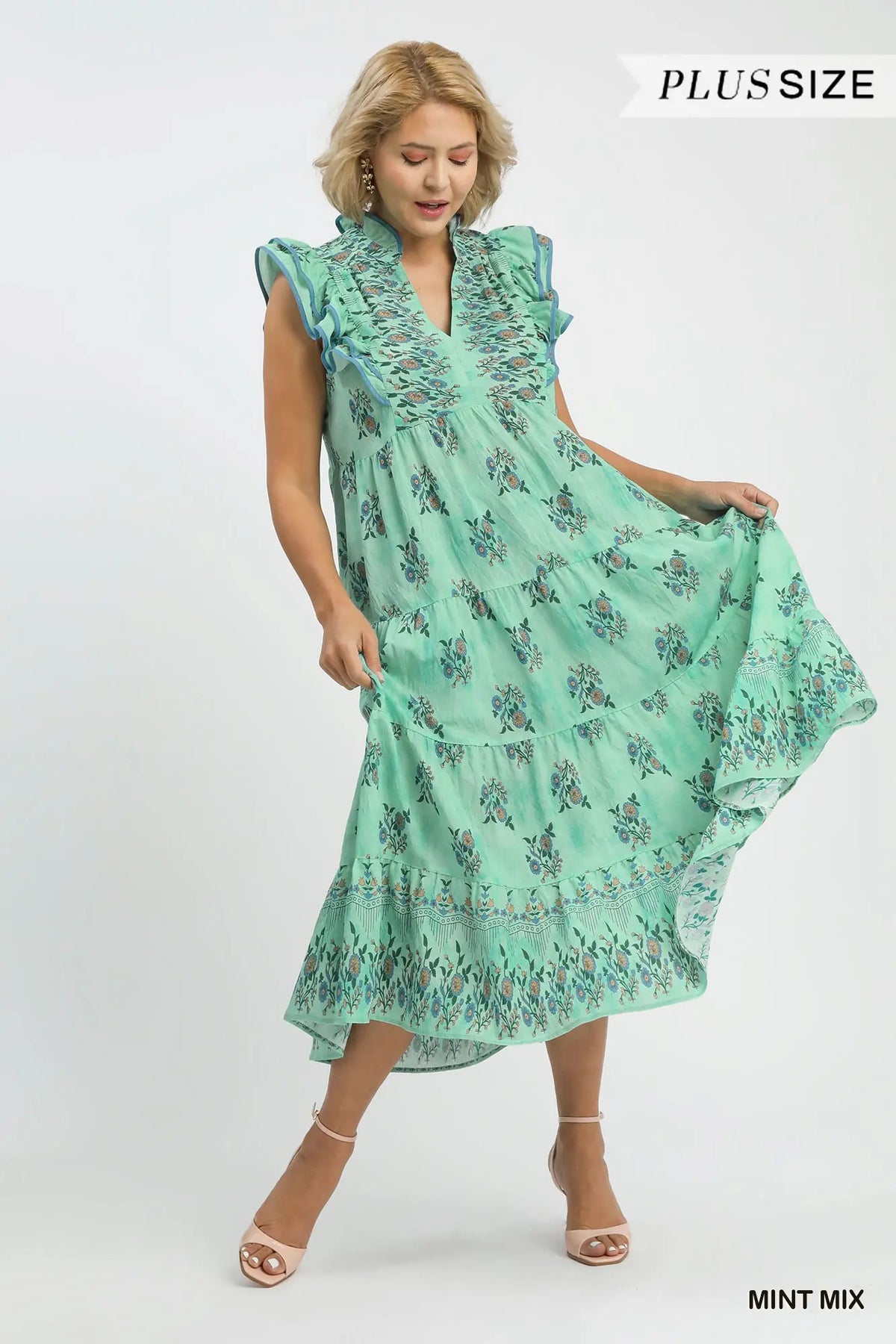 Curvy Boho Floral Midi
