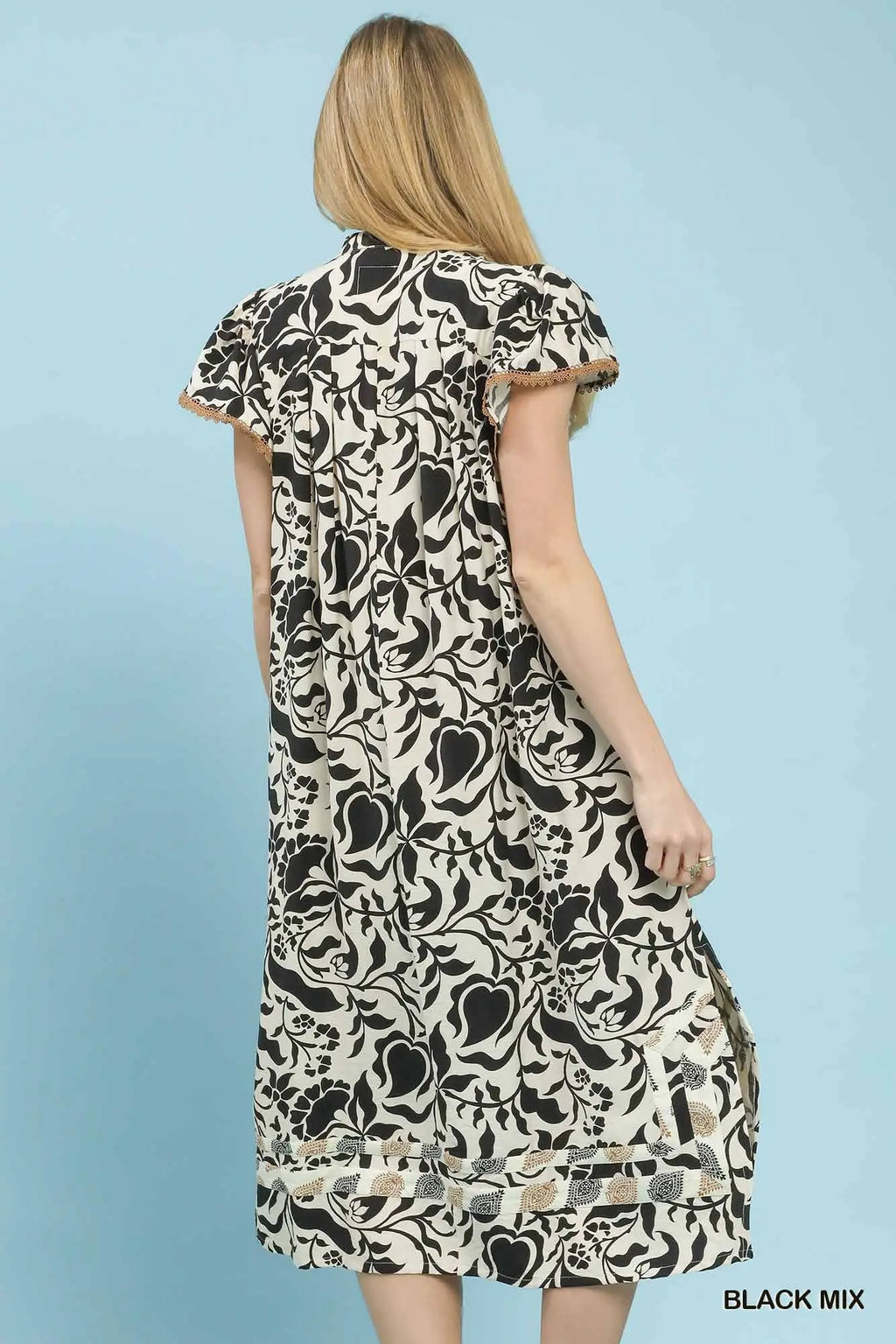Black Floral Midi