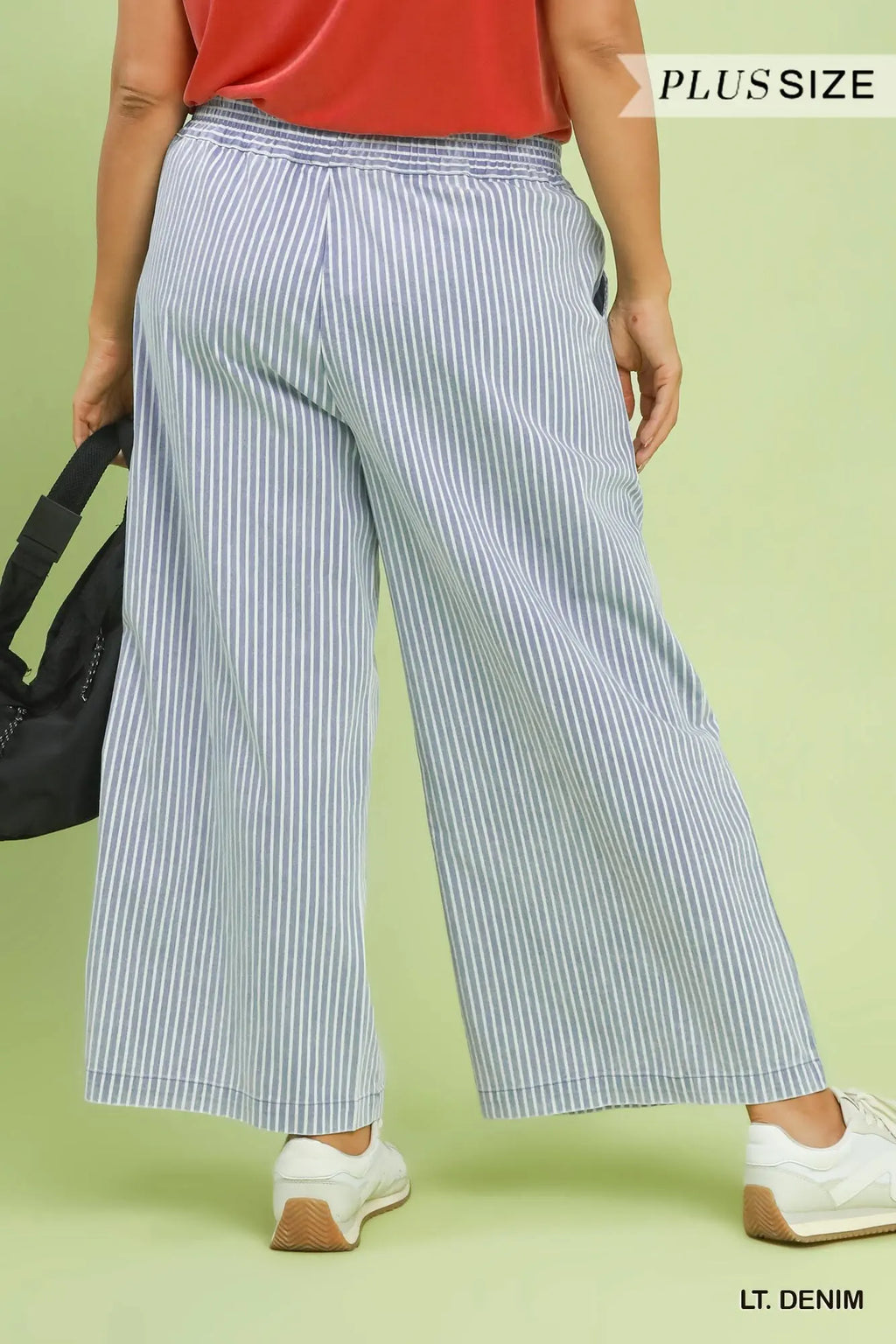 Curvy Striped Wide Leg Pants