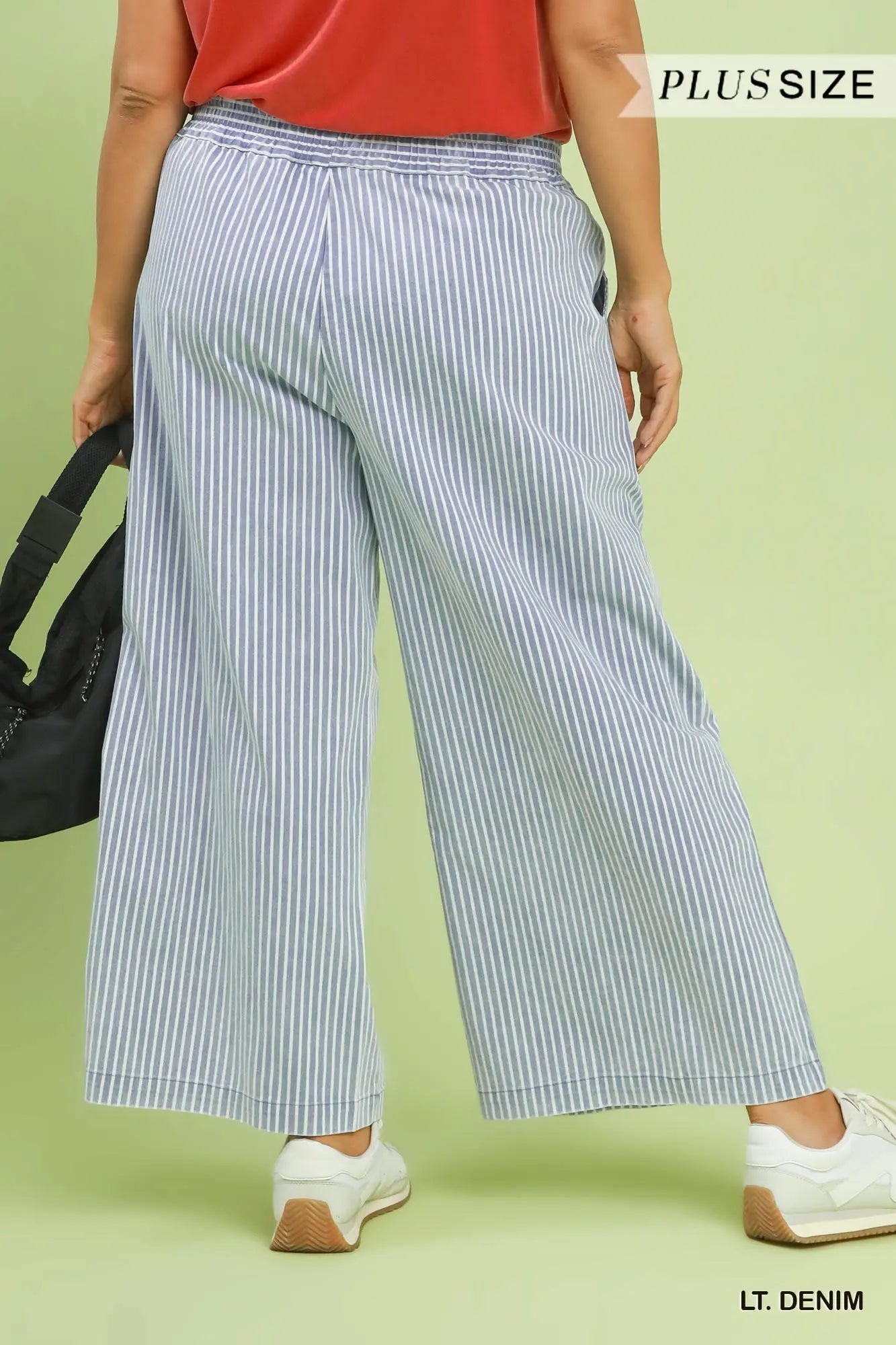 Curvy Striped Wide Leg Pants