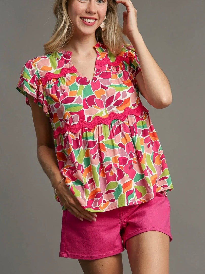 Umgee Ric Rac Trim Top