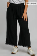 Curvy Frayed Hem Pants
