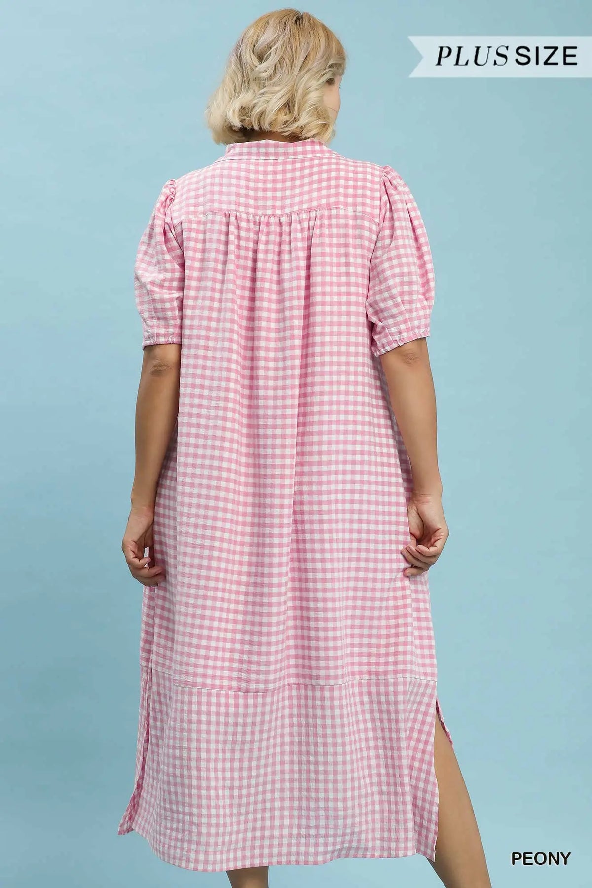 Curvy Peony Check Midi