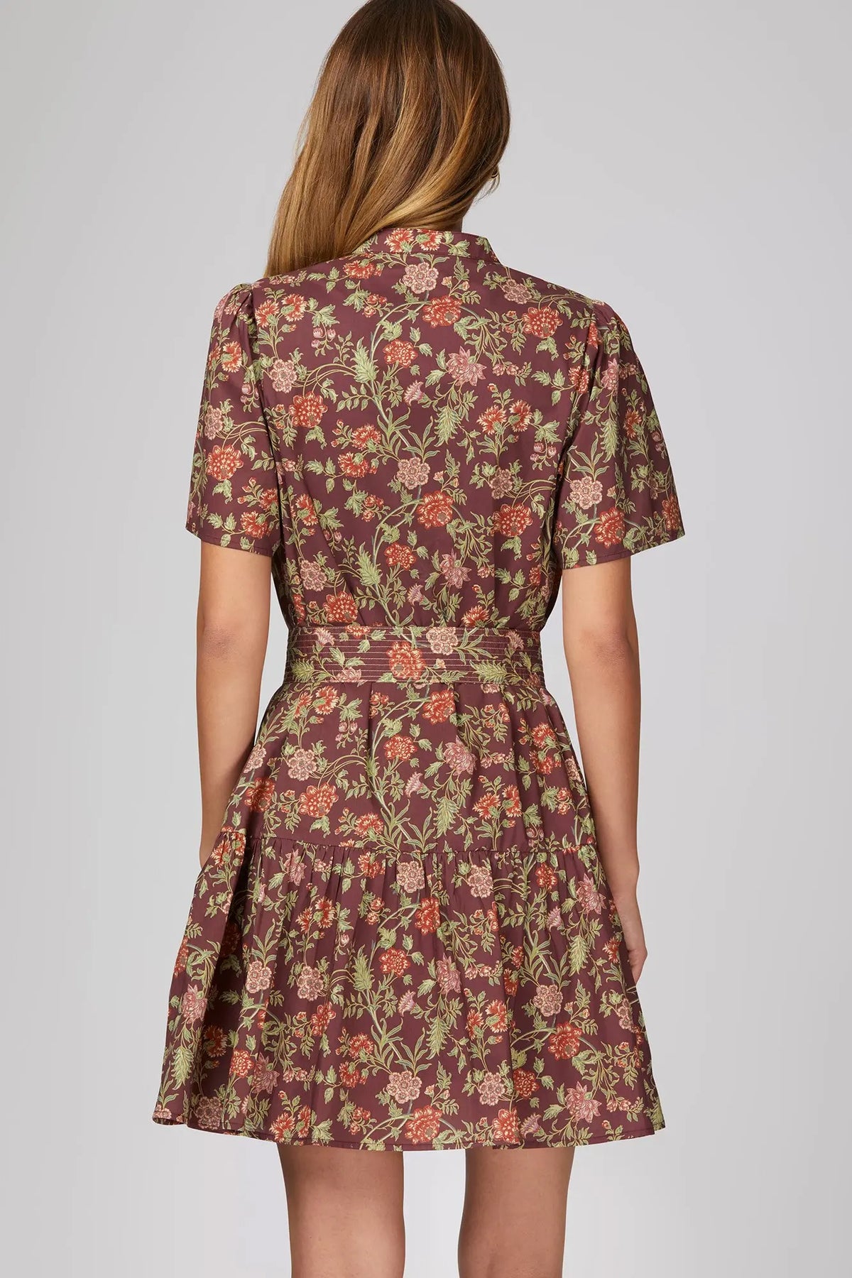 Floral Print Belted Dress