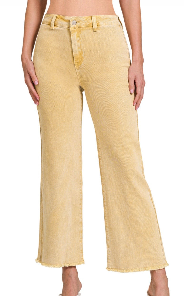 Mustard Cropped Denim