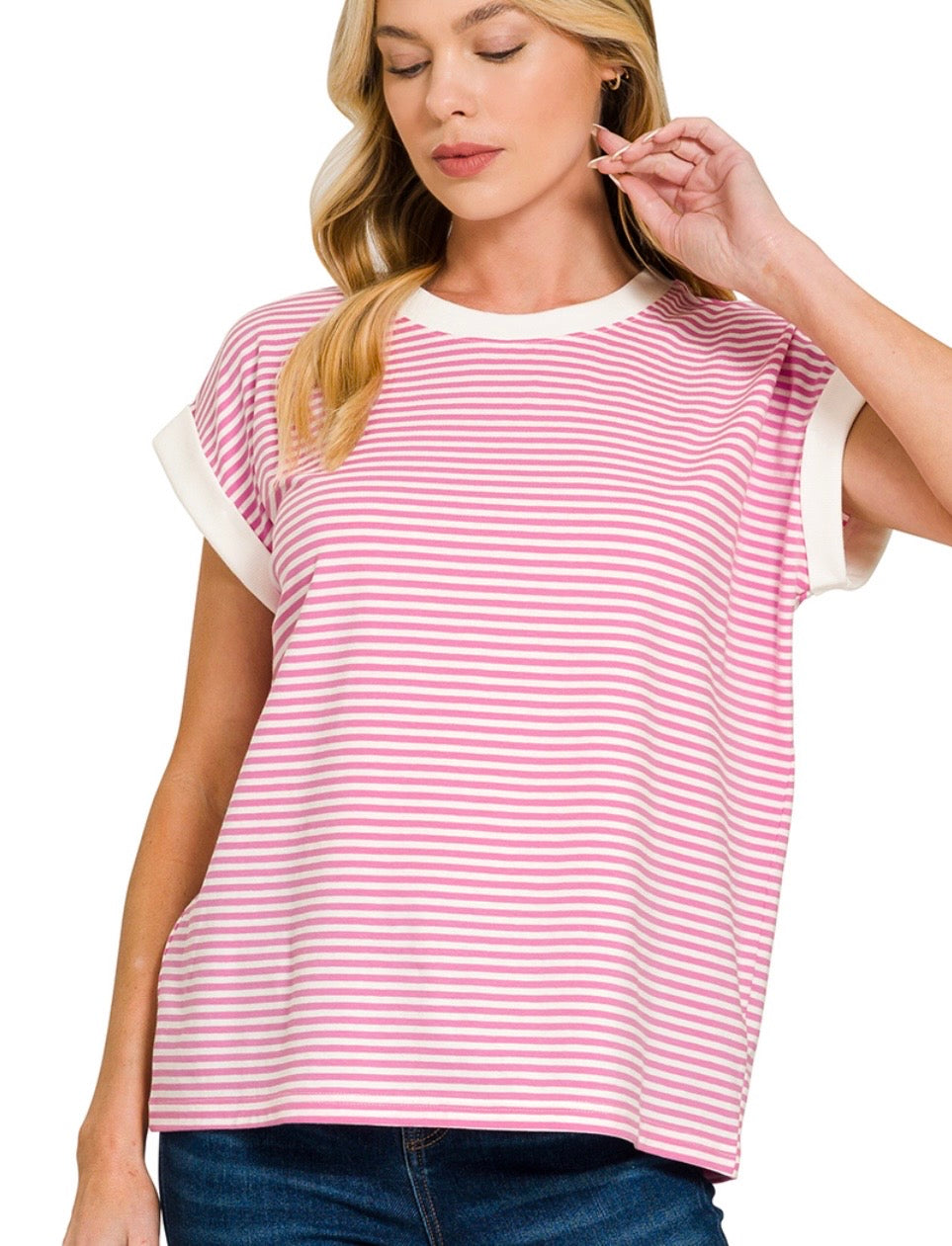 Striped Blouse with Trim