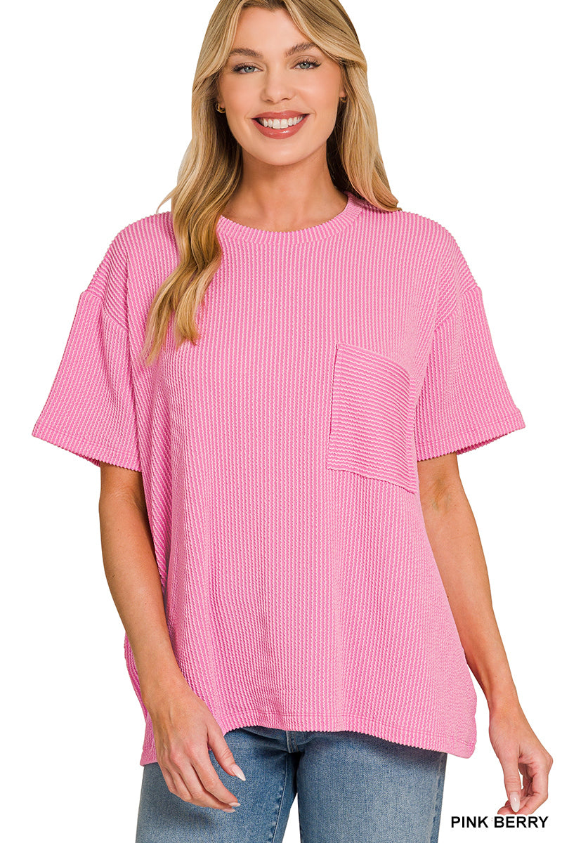 Ribbed Pocket Top