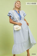 Curvy Flutter Sleeve Midi