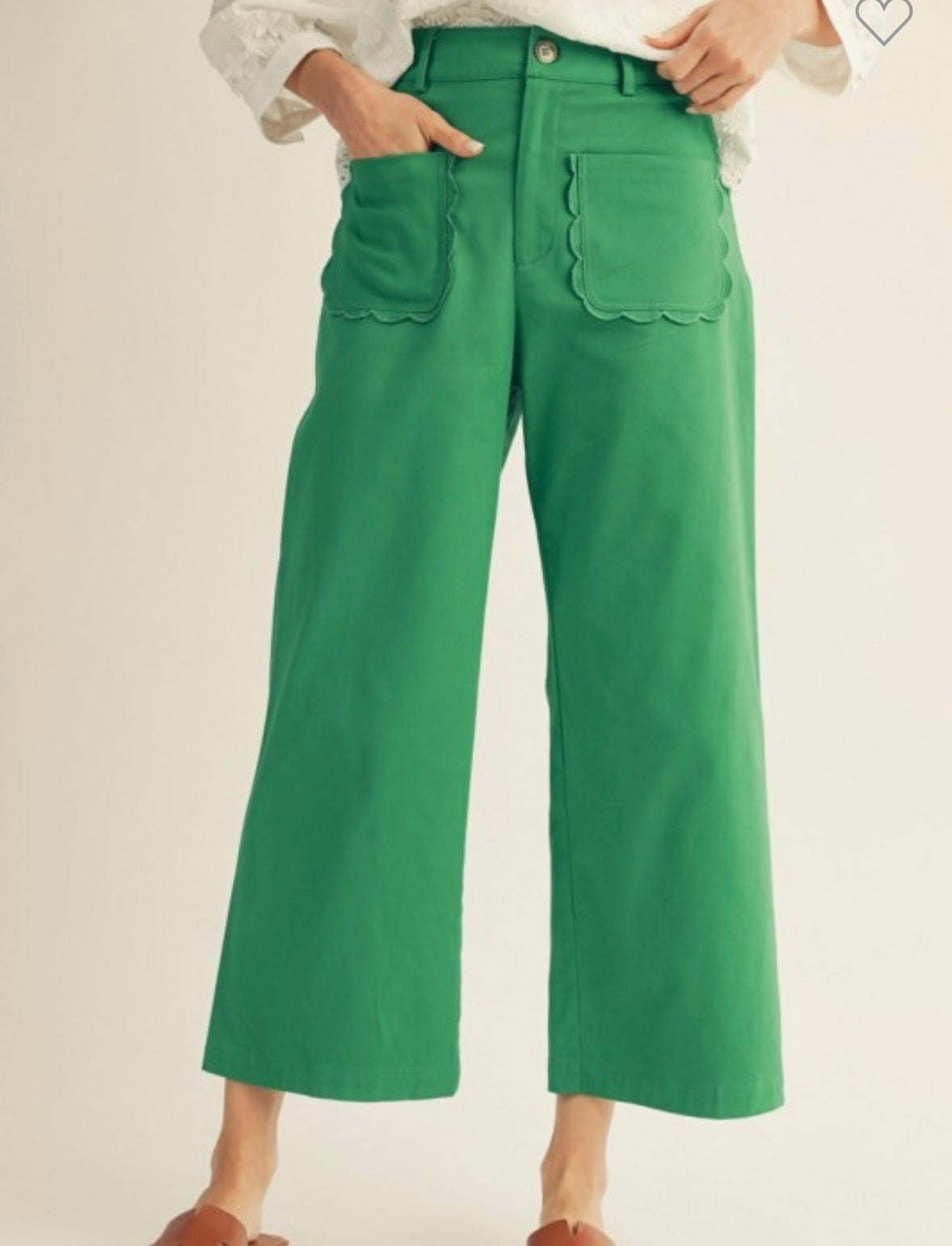 Scalloped Wide Leg Pants