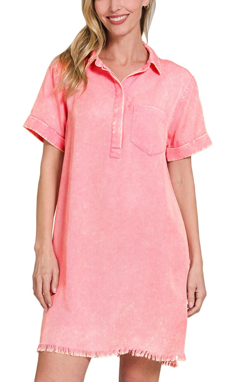Zenana Raw Hem Dress
