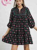 Umgee Floral Boho Mini Dress