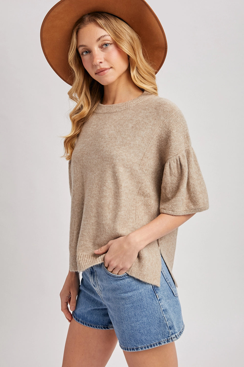 Latte Knit Top