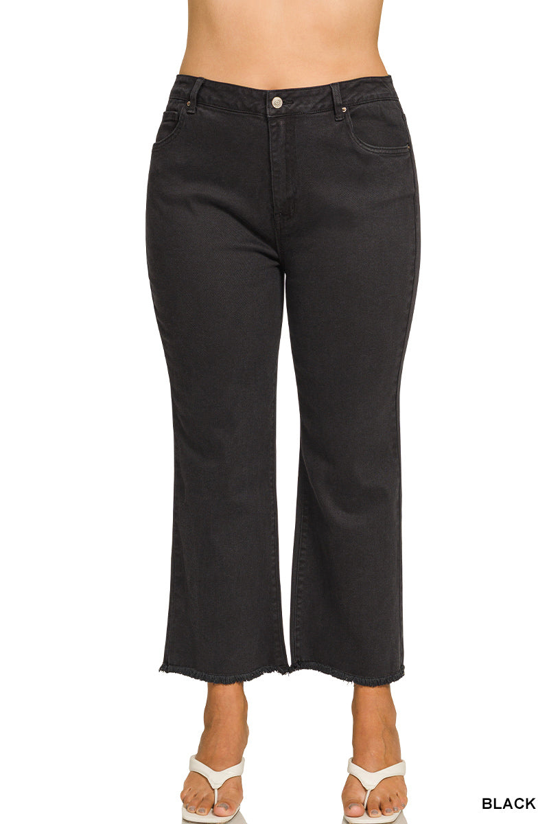 Curvy Black Cropped Denim