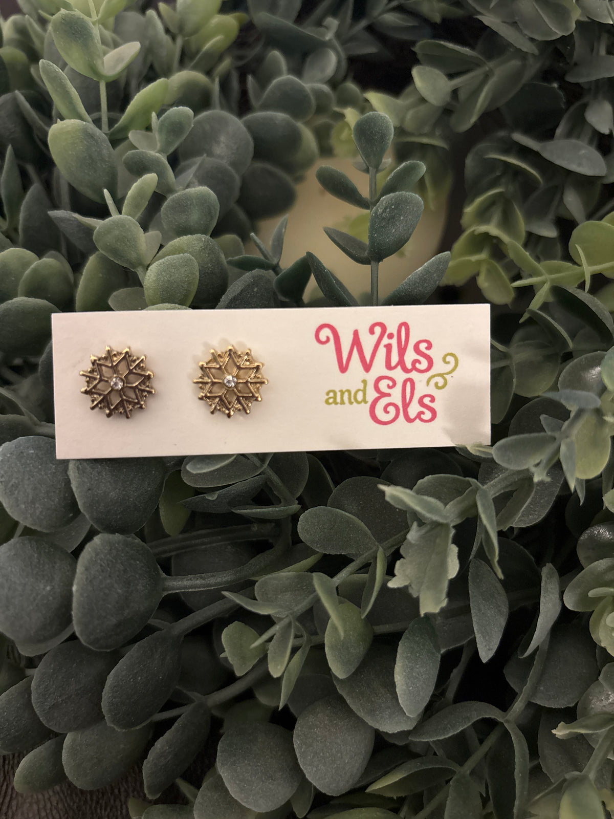 Golden Snowflake Studs