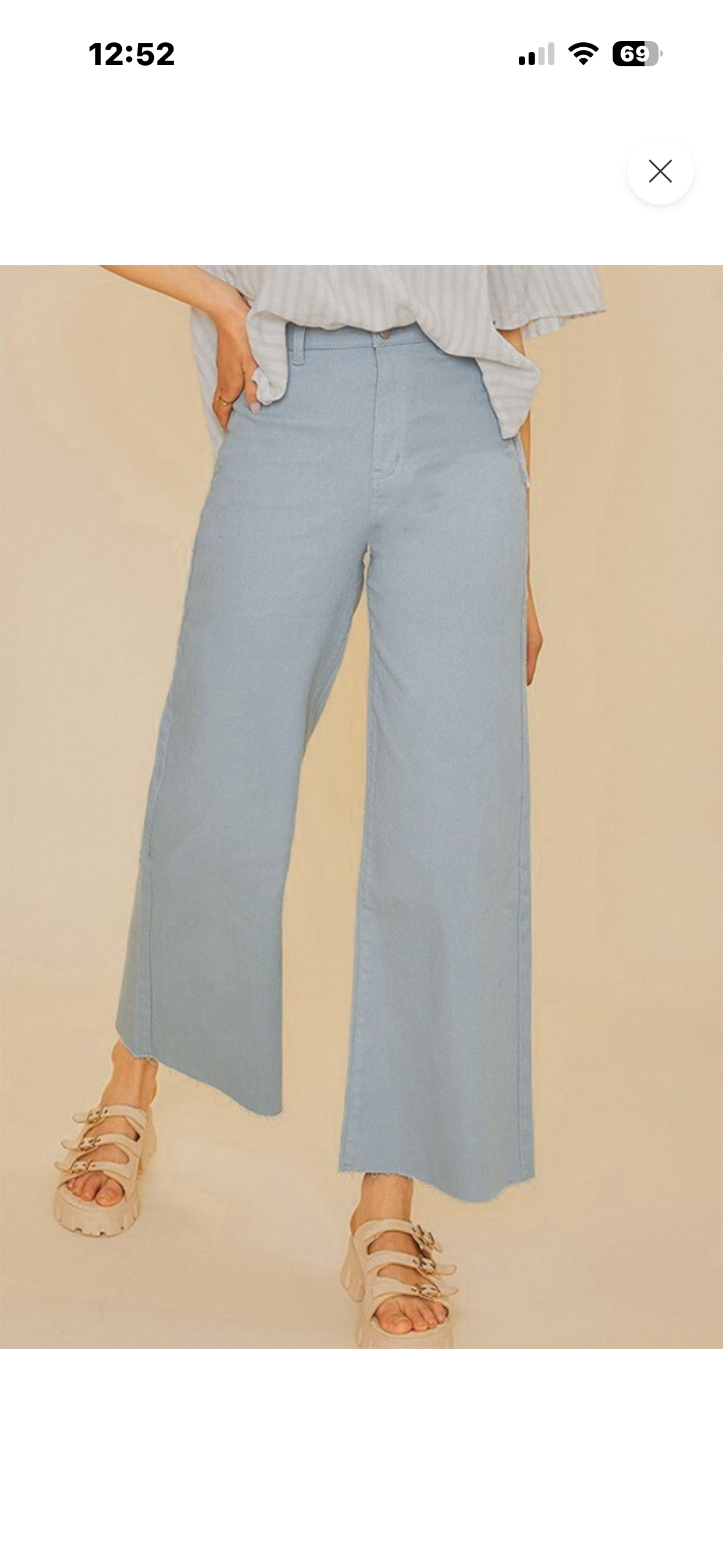 Blue Mist High Rise Wide Leg Denim