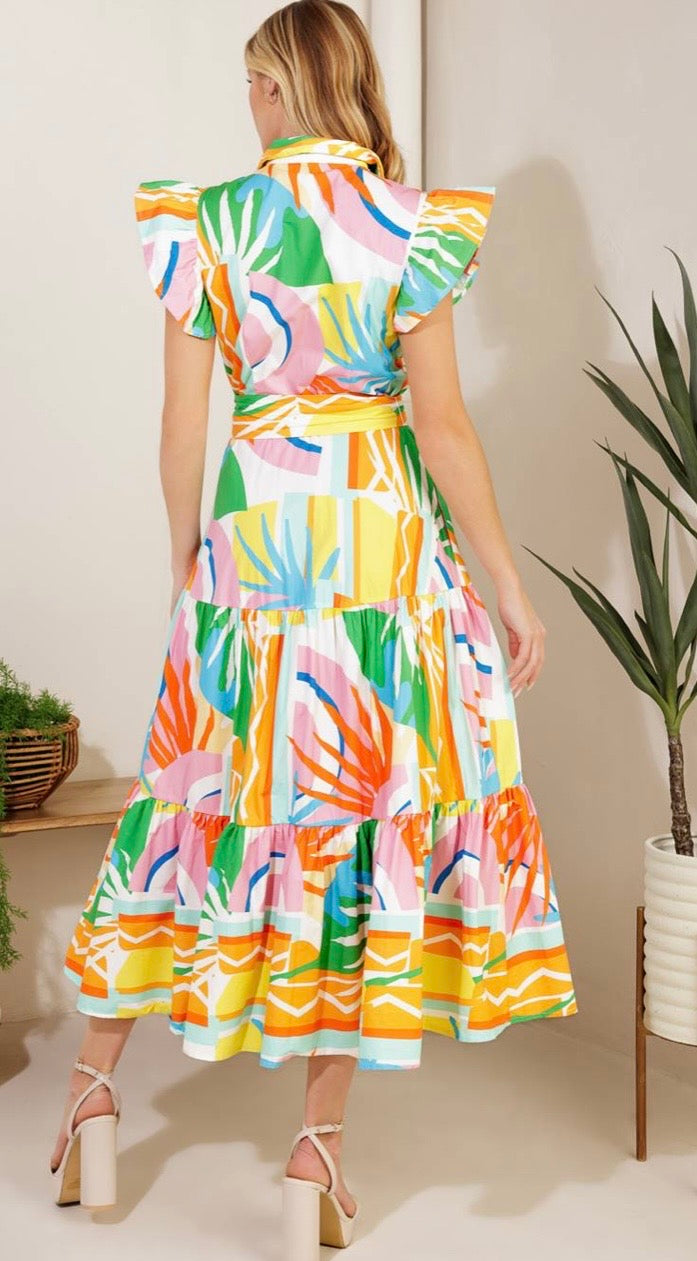 Abstract Midi Dress