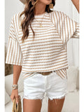 Striped Textured Knit Top
