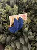 Blue Raffia Hoops