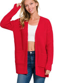 Red Waffle Cardigan