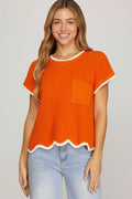 Orange Waves Top