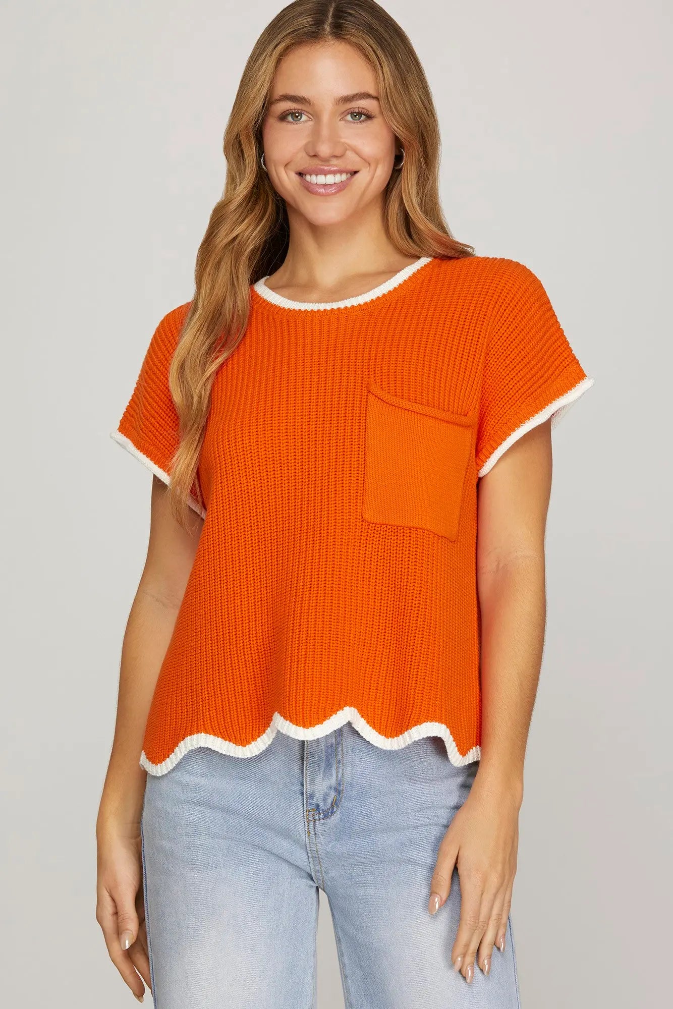 Orange Waves Top