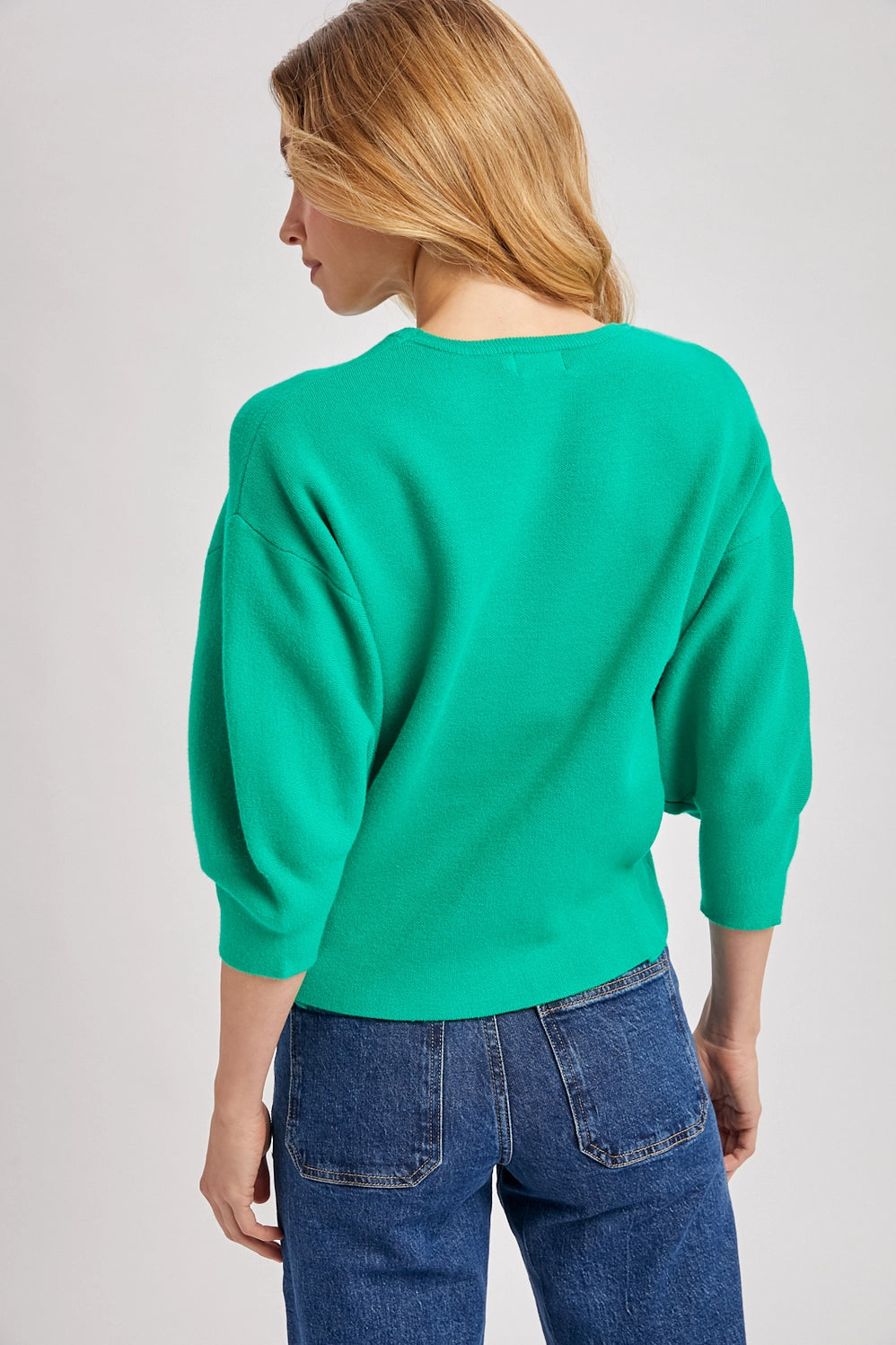 Puffed Sleeve Sweater Top