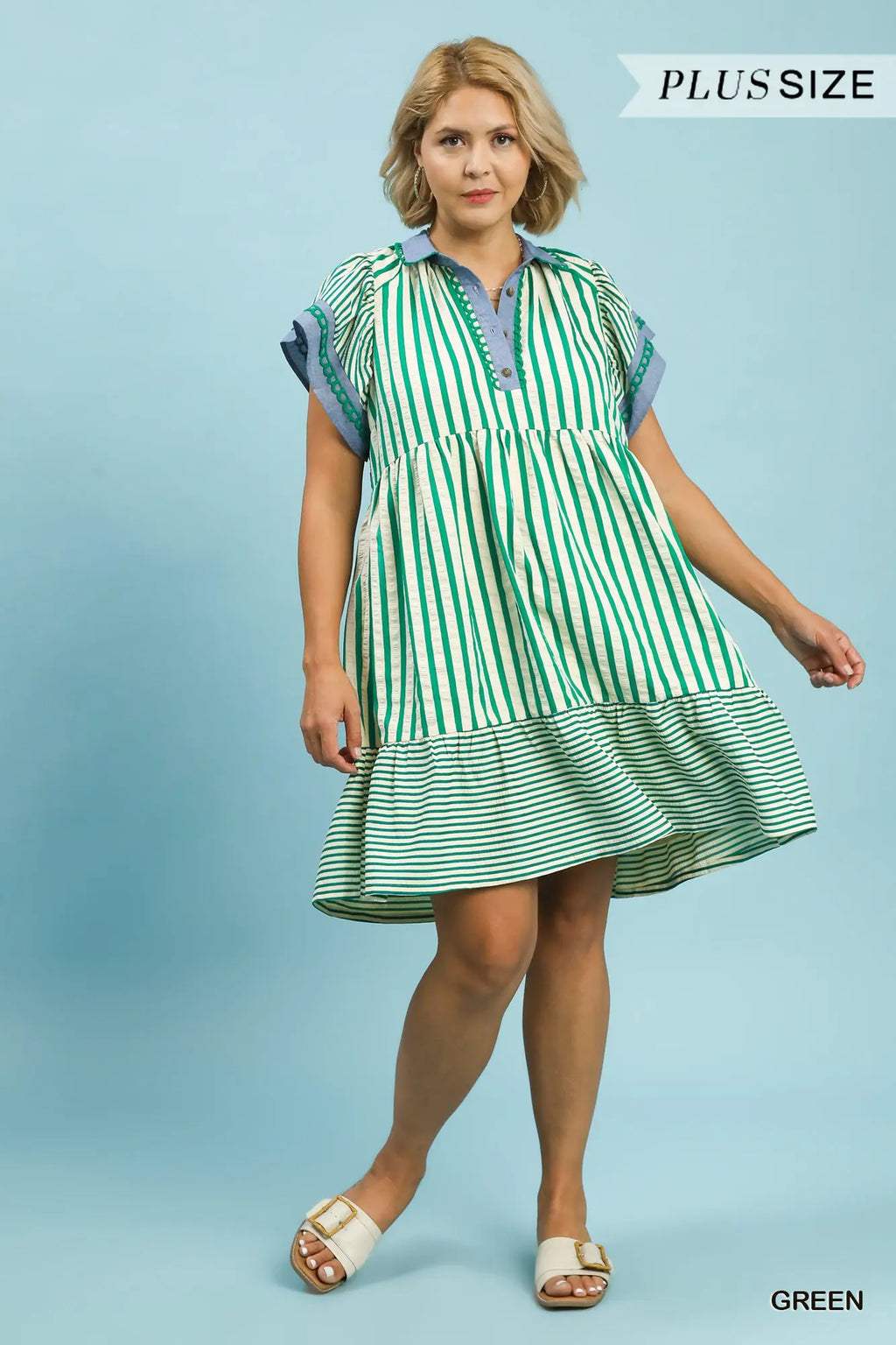 Curvy Mixed Stripe Dress